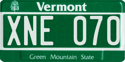 VT license plate XNE070