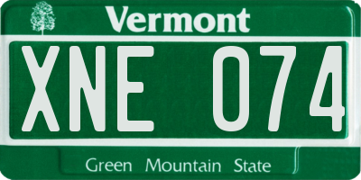 VT license plate XNE074