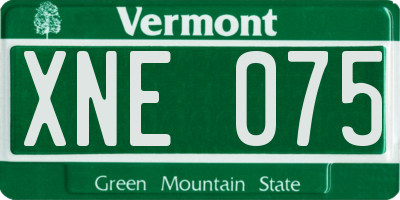 VT license plate XNE075