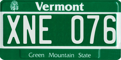 VT license plate XNE076