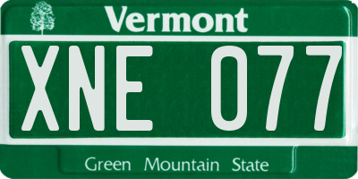 VT license plate XNE077