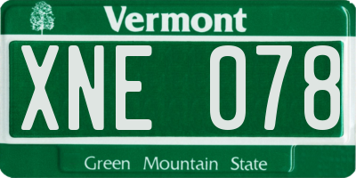 VT license plate XNE078