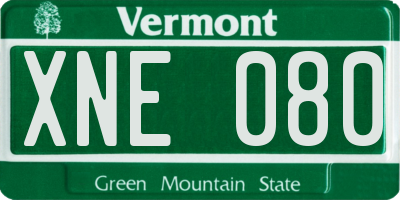 VT license plate XNE080
