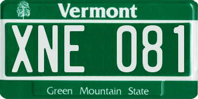 VT license plate XNE081