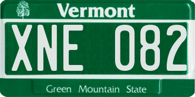 VT license plate XNE082