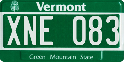 VT license plate XNE083