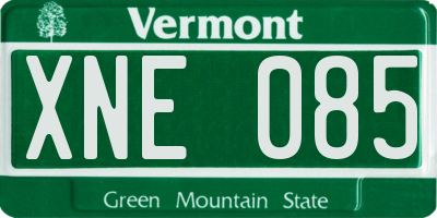 VT license plate XNE085