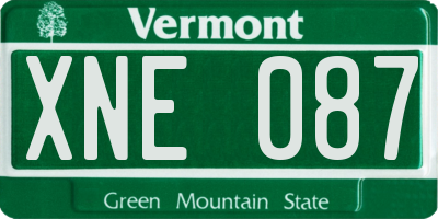 VT license plate XNE087