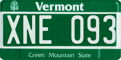 VT license plate XNE093