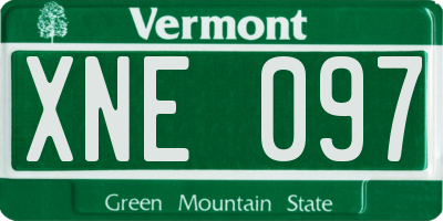 VT license plate XNE097