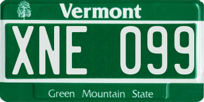 VT license plate XNE099
