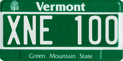 VT license plate XNE100