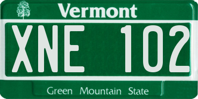 VT license plate XNE102