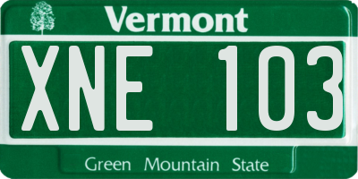 VT license plate XNE103