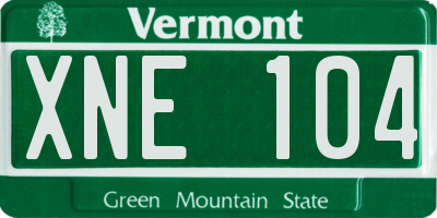 VT license plate XNE104