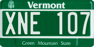 VT license plate XNE107