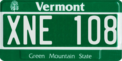 VT license plate XNE108