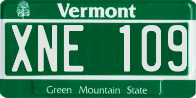 VT license plate XNE109