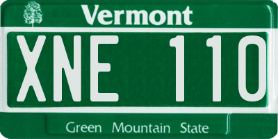 VT license plate XNE110