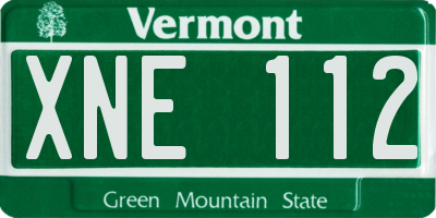 VT license plate XNE112