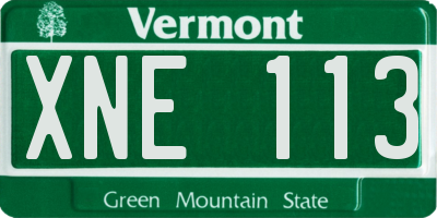 VT license plate XNE113