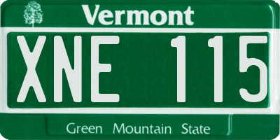 VT license plate XNE115