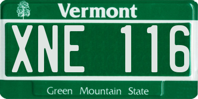 VT license plate XNE116