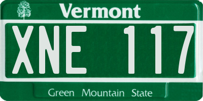 VT license plate XNE117