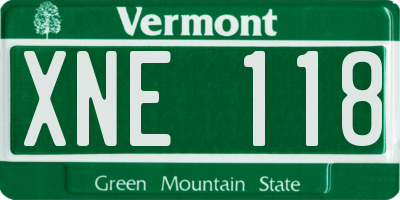 VT license plate XNE118
