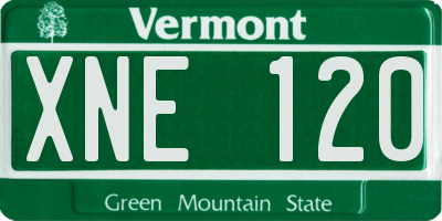 VT license plate XNE120