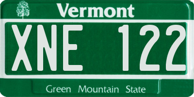 VT license plate XNE122