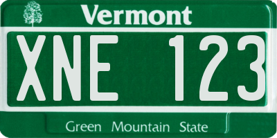 VT license plate XNE123