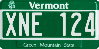 VT license plate XNE124
