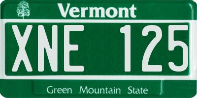 VT license plate XNE125