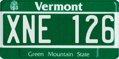 VT license plate XNE126