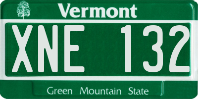 VT license plate XNE132