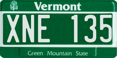 VT license plate XNE135