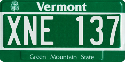 VT license plate XNE137