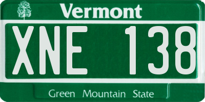 VT license plate XNE138