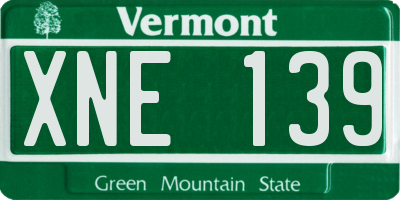 VT license plate XNE139