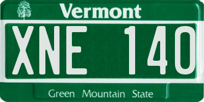 VT license plate XNE140