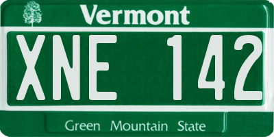 VT license plate XNE142