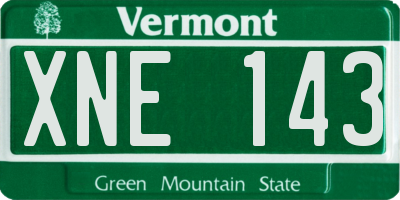 VT license plate XNE143