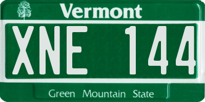 VT license plate XNE144