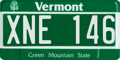 VT license plate XNE146