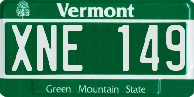 VT license plate XNE149