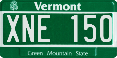 VT license plate XNE150