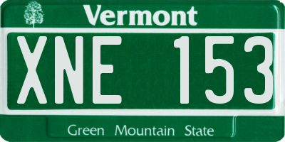 VT license plate XNE153