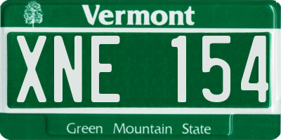 VT license plate XNE154