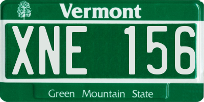 VT license plate XNE156